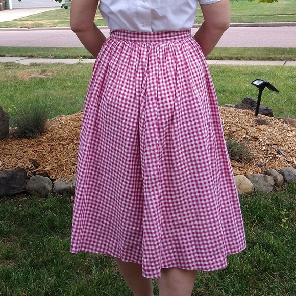 1950's GINGHAM MIDI SKIRT 50's sid harris S - Picture 6 of 9